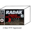 Radak Polyseam R40+ 3 Star Table Tennis Balls Box 72 ITTF Approved