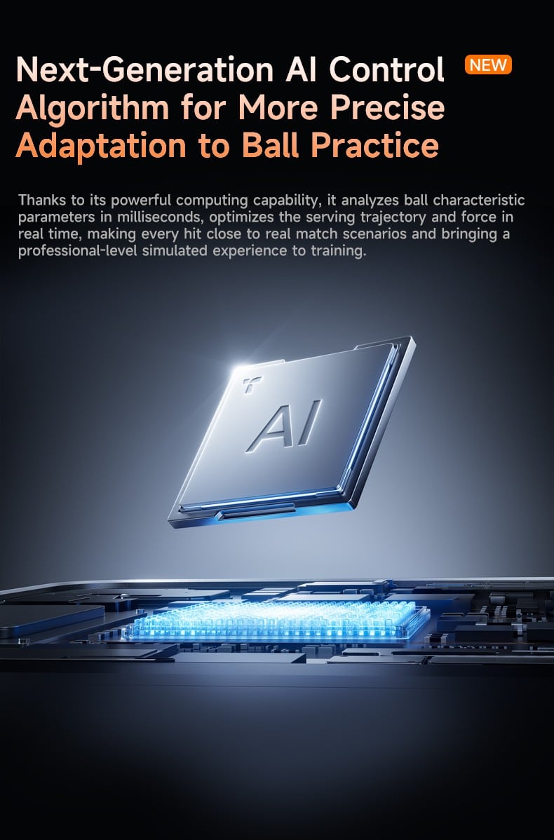 Pusun Dora PRO Three wheel drive Table Tennis ball machine with net - Image 9