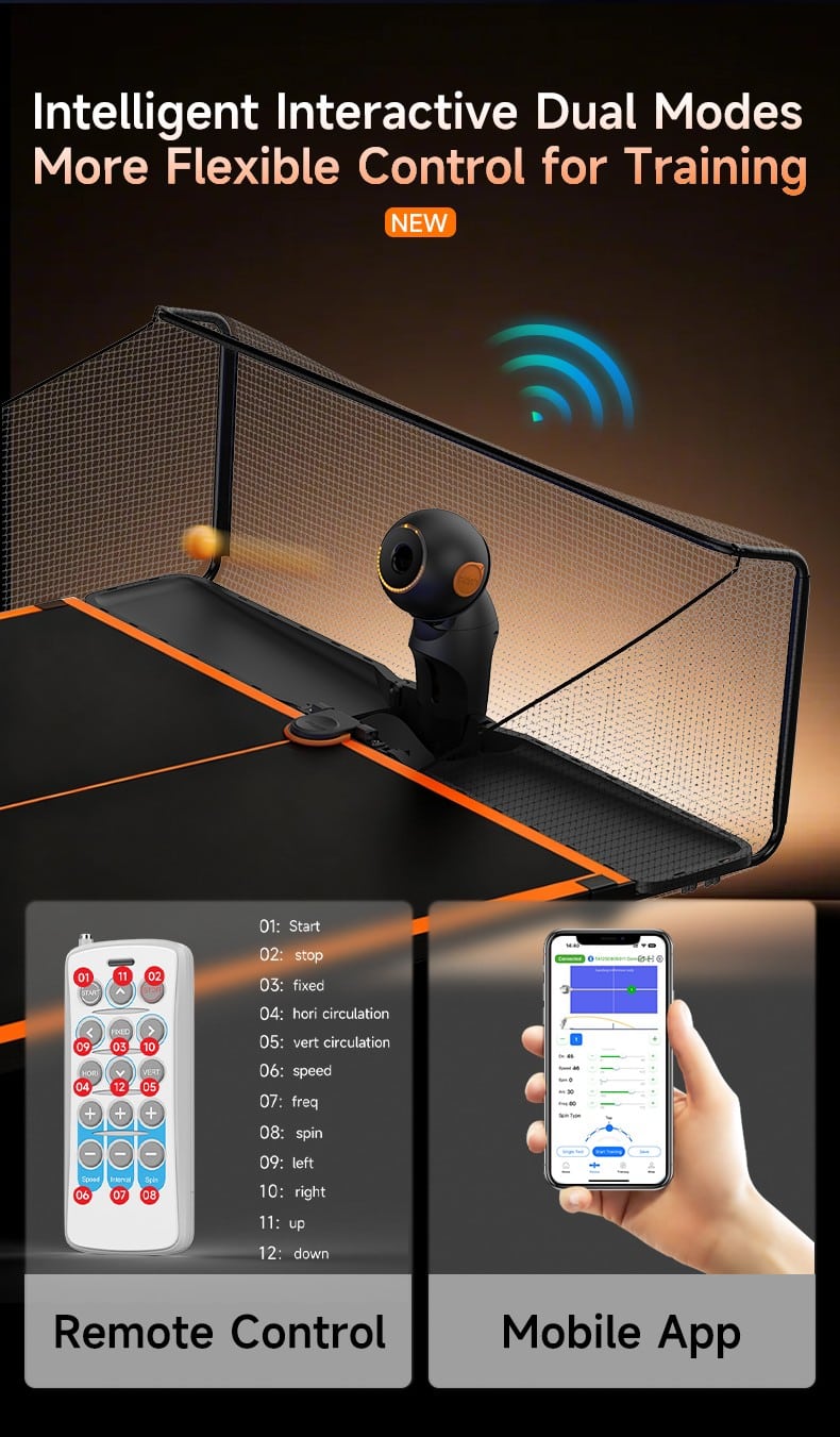 Pusun Dora PRO Three wheel drive Table Tennis ball machine with net - Image 11